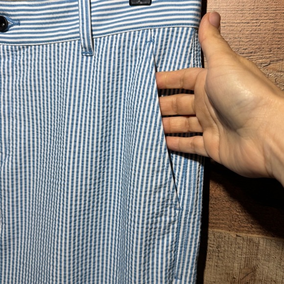 Nike Men DriFit Striped Golf Pants size 34 Seersucker Blue Pinstriped Preppy - Picture 5 of 11